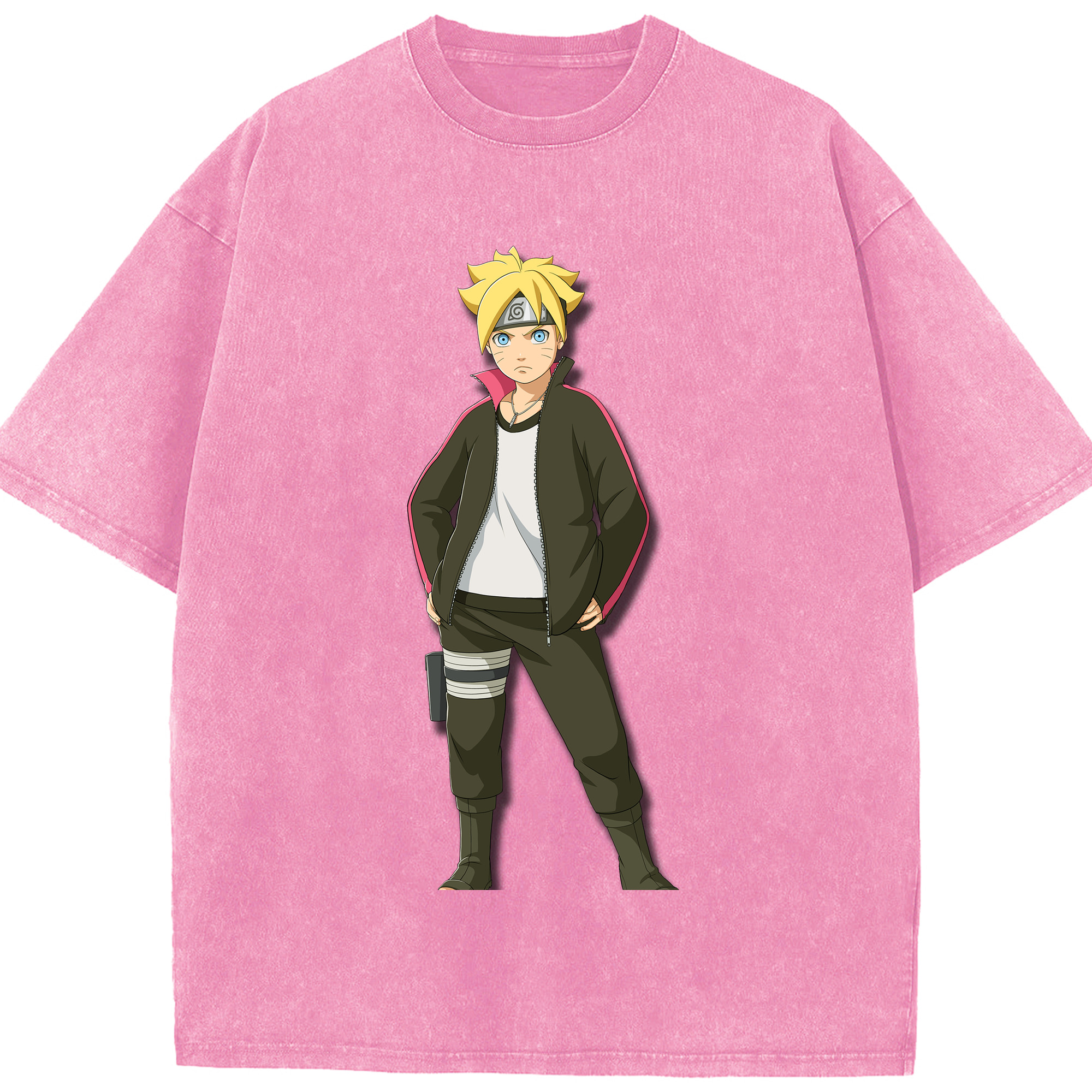 （画像用） NARUTO -ナルト- うずまき ボルト Uzumaki Boruto 綿100% ヴィンテージ風 半袖Tシャツ（フロントプリント）